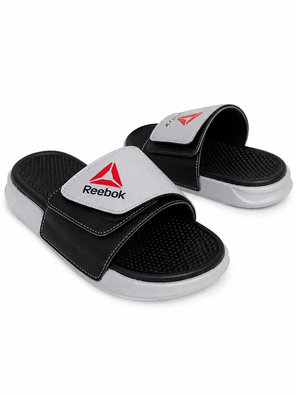 Reebok Kids Slide Sandals Black Gray Adjustable Strap Size 2 NWT